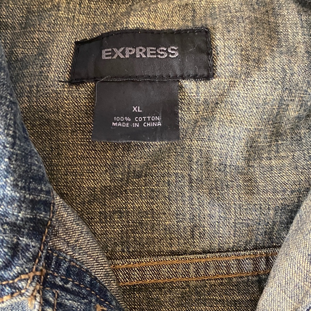 Express Men's Blue Denim Jacket - Picture 3 of 5